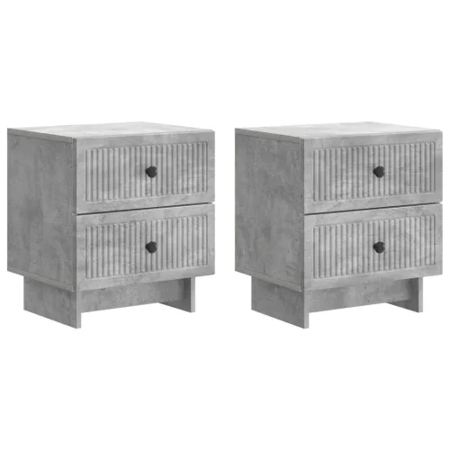 vidaXL Éjjeliszekrény 2 pcs Betonszürke 43 x 34,5 x 47,5 cm Szerelt Fa