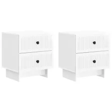   vidaXL Éjjeliszekrény 2 pcs Magasfényű Fehér 43 x 34,5 x 47,5 cm