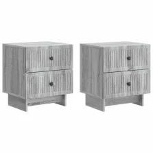  vidaXL Éjjeliszekrény fiókkal 2 pcs Szürke Sonoma 43 x 34,5 x 47,5 cm