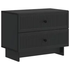   vidaXL Éjjeliszekrény fiókkal Fekete 62 x 34,5 x 47,5 cm Szerelt Fa