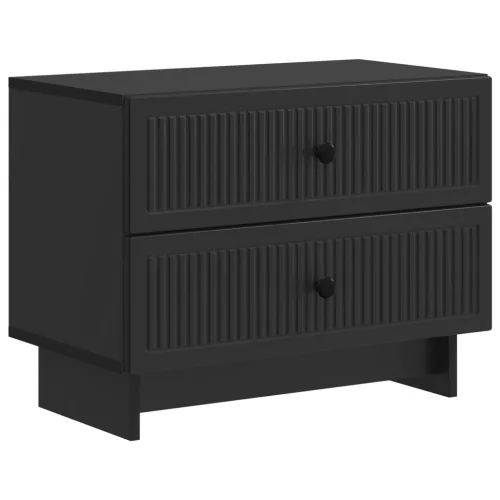 vidaXL Éjjeliszekrény fiókkal Fekete 62 x 34,5 x 47,5 cm Szerelt Fa