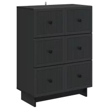 vidaXL Fiókos szekrény Fekete 66 x 34,5 x 90 cm Szerelt Fa
