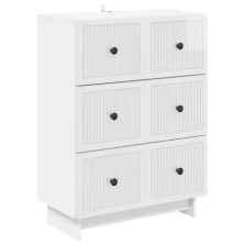   vidaXL Fiókos szekrény Magasfényű Fehér 66 x 34,5 x 90 cm Szerelt Fa