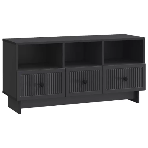 vidaXL TV szekrény fiókkal Fekete 102 x 34,5 x 50 cm Szerelt Fa