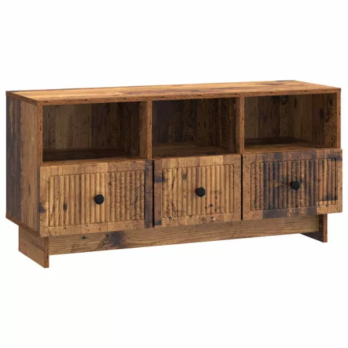vidaXL TV szekrény fiókkal Antik Fa 102 x 34,5 x 50 cm Szerelt Fa