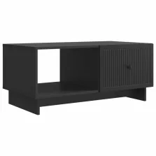 vidaXL Dohányzóasztal Fekete 90 x 50 x 40 cm Szerelt Fa