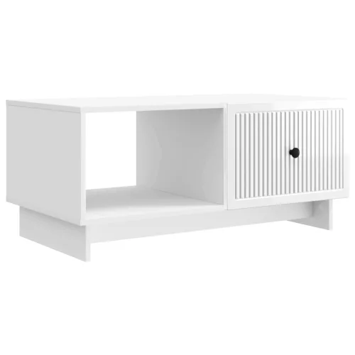 vidaXL Dohányzóasztal Magasfényű Fehér 90 x 50 x 40 cm Szerelt Fa
