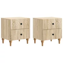   vidaXL Éjjeliszekrény 2 pcs Sonoma Tölgy 43 x 34,5 x 48 cm Szerelt Fa