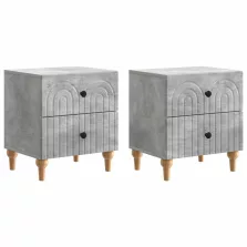   vidaXL Éjjeliszekrény 2 pcs Betonszürke 43 x 34,5 x 48 cm Szerelt Fa