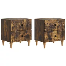   vidaXL Éjjeliszekrény 2 pcs Füstös Tölgy 43 x 34,5 x 48 cm Szerelt Fa