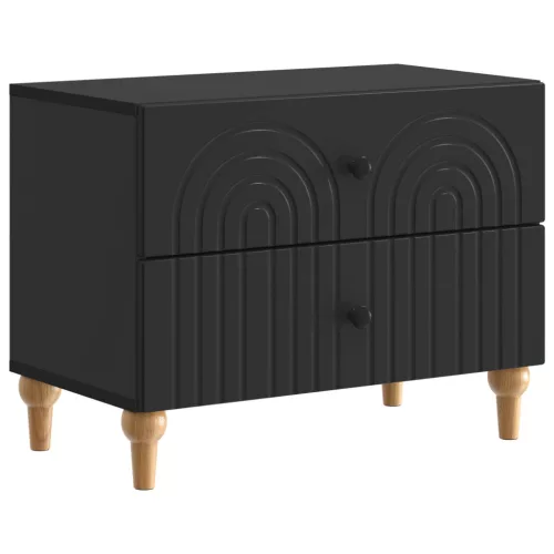 vidaXL Éjjeliszekrény fiókkal Fekete 62 x 34,5 x 48 cm Szerelt Fa