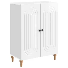   vidaXL Széf Magasfényű Fehér 66 x 34,5 x 90 cm Szerelt Fa