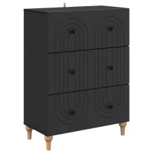 vidaXL Fiókos szekrény Fekete 66 x 34,5 x 90 cm Szerelt Fa