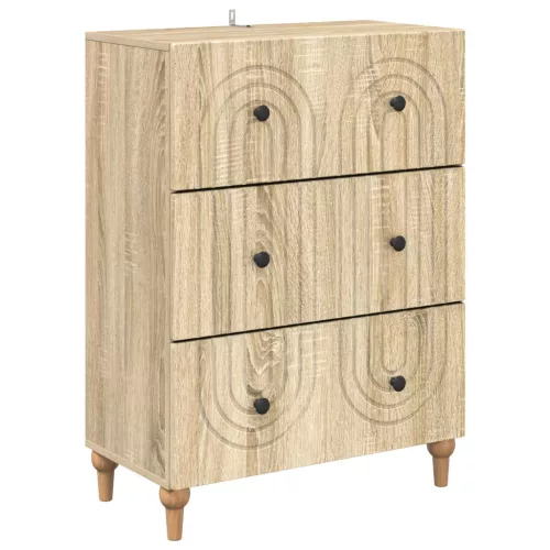 vidaXL Fiókos szekrény Sonoma Tölgy 66 x 34,5 x 90 cm Szerelt Fa