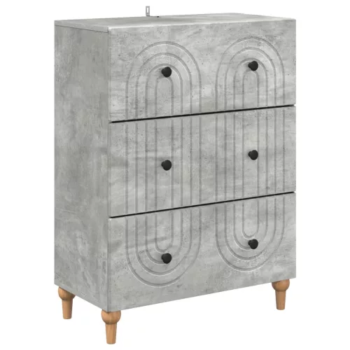 vidaXL Fiókos szekrény Betonszürke 66 x 34,5 x 90 cm Szerelt Fa