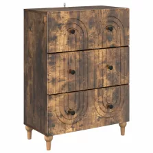   vidaXL Fiókos szekrény Füstös Tölgy 66 x 34,5 x 90 cm Szerelt Fa
