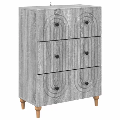 vidaXL Fiókos szekrény Szürke Sonoma 66 x 34,5 x 90 cm Szerelt Fa