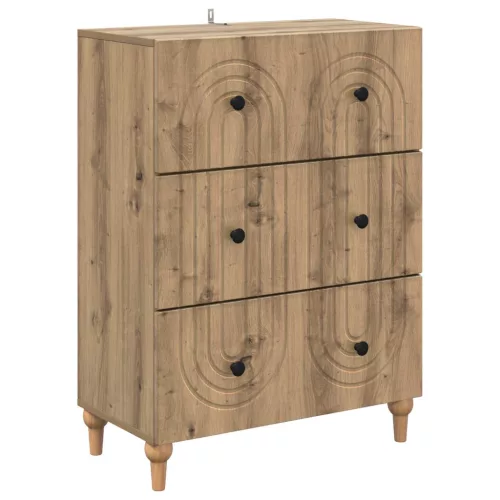 vidaXL Fiókos szekrény Kézműves Tölgy 66 x 34,5 x 90 cm Szerelt Fa