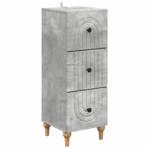 vidaXL Fiókos szekrény Betonszürke 33 x 34,5 x 90 cm Szerelt Fa