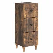   vidaXL Fiókos szekrény Füstös Tölgy 33 x 34,5 x 90 cm Szerelt Fa