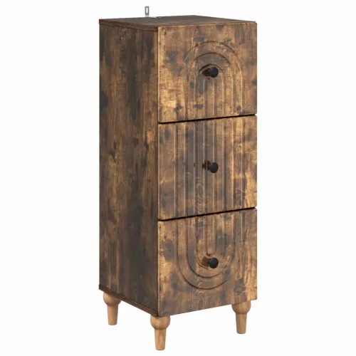 vidaXL Fiókos szekrény Füstös Tölgy 33 x 34,5 x 90 cm Szerelt Fa