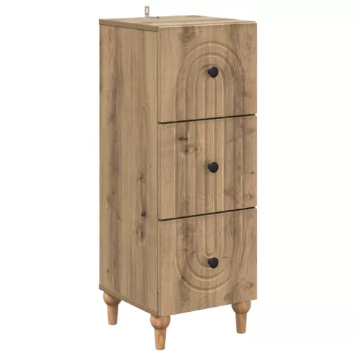 vidaXL Fiókos szekrény Kézműves Tölgy 33 x 34,5 x 90 cm Szerelt Fa