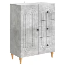   vidaXL Széf fiókkal Betonszürke 66 x 34,5 x 90 cm Szerelt Fa