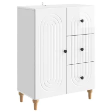   vidaXL Széf fiókkal Magasfényű Fehér 66 x 34,5 x 90 cm Szerelt Fa