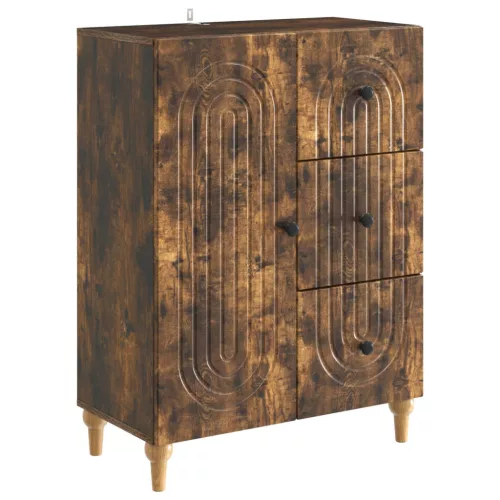 vidaXL Széf fiókkal Füstös Tölgy 66 x 34,5 x 90 cm Szerelt Fa