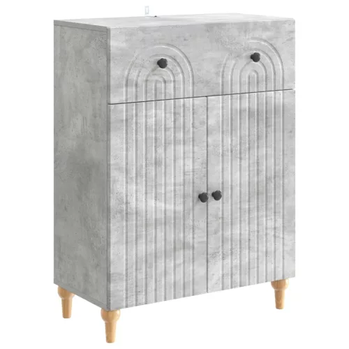 vidaXL Széf fiókkal Betonszürke 66 x 34,5 x 90 cm Szerelt Fa