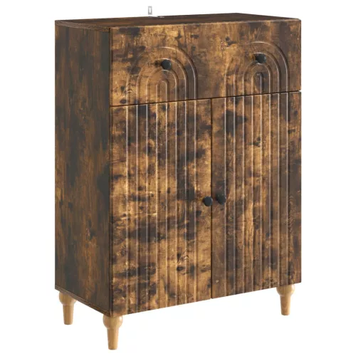 vidaXL Széf fiókkal Füstös Tölgy 66 x 34,5 x 90 cm Szerelt Fa