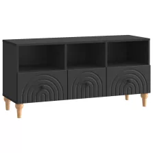 vidaXL TV szekrény Fekete 102 x 34,5 x 50 cm Mérnöki fa