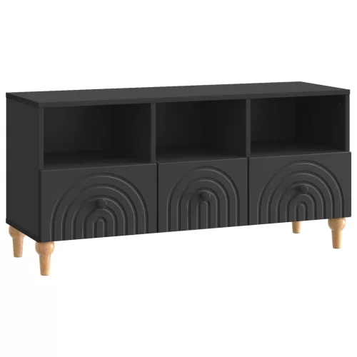 vidaXL TV szekrény Fekete 102 x 34,5 x 50 cm Mérnöki fa