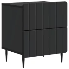   vidaXL Éjjeliszekrény fiókkal Fekete 43 x 34,5 x 49,5 cm Szerelt Fa