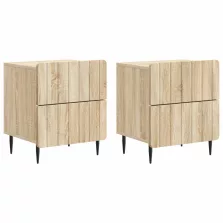   vidaXL Éjjeliszekrény fiókkal 2 pcs Sonoma Tölgy 43 x 34,5 x 49,5 cm