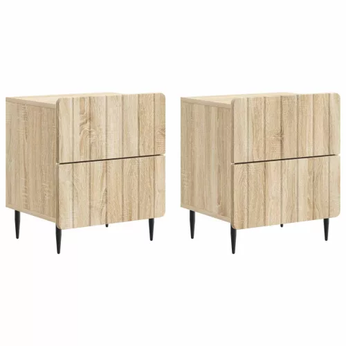 vidaXL Éjjeliszekrény fiókkal 2 pcs Sonoma Tölgy 43 x 34,5 x 49,5 cm