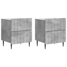   vidaXL Éjjeliszekrény 2 pcs Betonszürke 43 x 34,5 x 49,5 cm Szerelt Fa