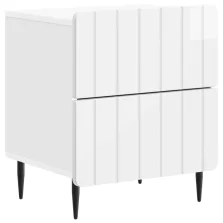   vidaXL Éjjeliszekrény Magasfényű Fehér 43 x 34,5 x 49,5 cm Szerelt Fa