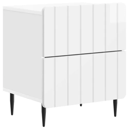 vidaXL Éjjeliszekrény Magasfényű Fehér 43 x 34,5 x 49,5 cm Szerelt Fa