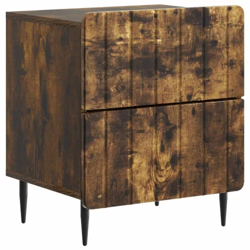 vidaXL Éjjeliszekrény Füstös Tölgy 43 x 34,5 x 49,5 cm Szerelt Fa