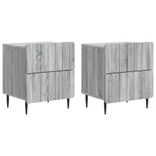   vidaXL Éjjeliszekrény fiókkal 2 pcs Szürke Sonoma 43 x 34,5 x 49,5 cm