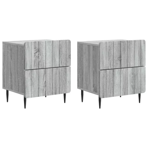 vidaXL Éjjeliszekrény fiókkal 2 pcs Szürke Sonoma 43 x 34,5 x 49,5 cm