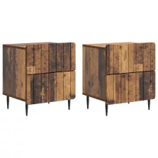   vidaXL Éjjeliszekrény 2 pcs Antik Fa 43 x 34,5 x 49,5 cm Szerelt Fa
