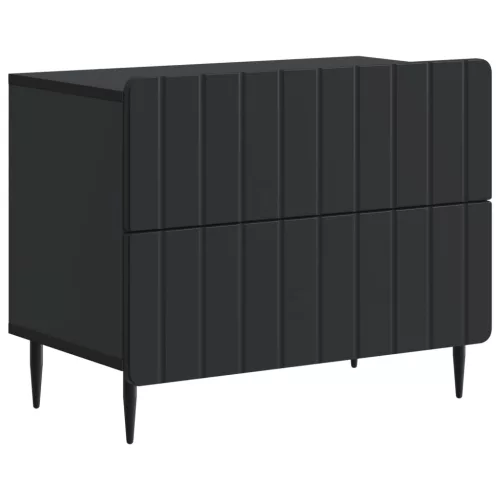 vidaXL Éjjeliszekrény fiókkal Fekete 62 x 34,5 x 49,5 cm Szerelt Fa