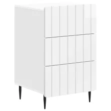   vidaXL Éjjeliszekrény Magasfényű Fehér 43x 41 x 68 cm Szerelt Fa