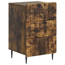   vidaXL Éjjeliszekrény fiókkal Füstös Tölgy 43x 41 x 68 cm Szerelt Fa