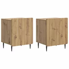   vidaXL Éjjeliszekrény 2 pcs Kézműves Tölgy 43 x 34,5 x 52 cm