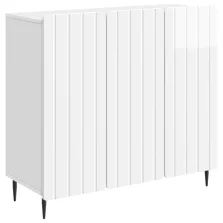   vidaXL Széf Magasfényű Fehér 89 x 34,5 x 82 cm Szerelt Fa