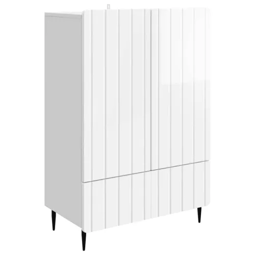 vidaXL Széf fiókkal Magasfényű Fehér 66 x 34,5 x 97 cm Szerelt Fa