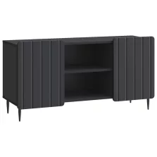 vidaXL TV szekrény Fekete 102 x 34,5 x 52 cm Szerelt Fa